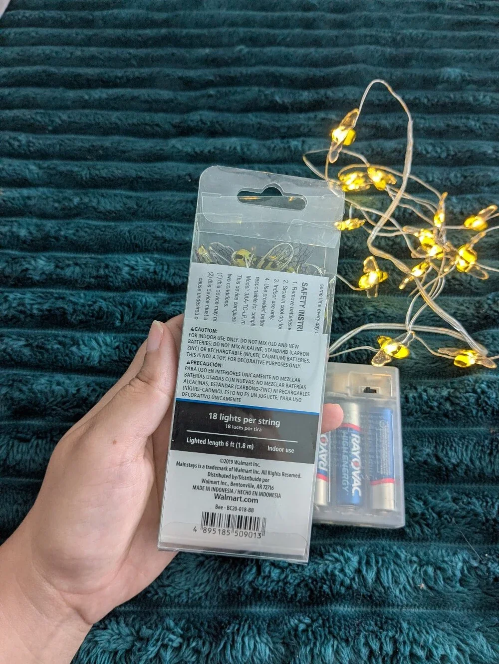 2 Pack Bee Mainstays LED Battery-Operated String Lights in Warm Yellow